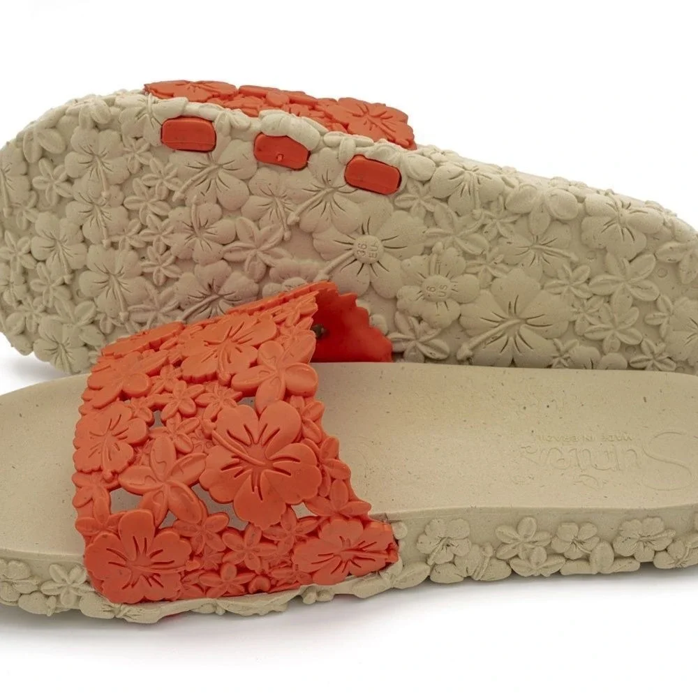 New Vegan Coral Floral  Slides‎ SZ 6 M